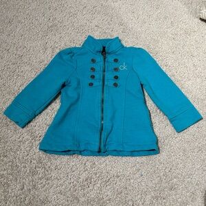 Calvin Klein Toddler Teal Blue Zip-Up Light Jacket